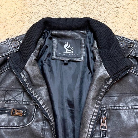 NWT David Outerwear Mens Leather Jacket - Picture 7 of 14